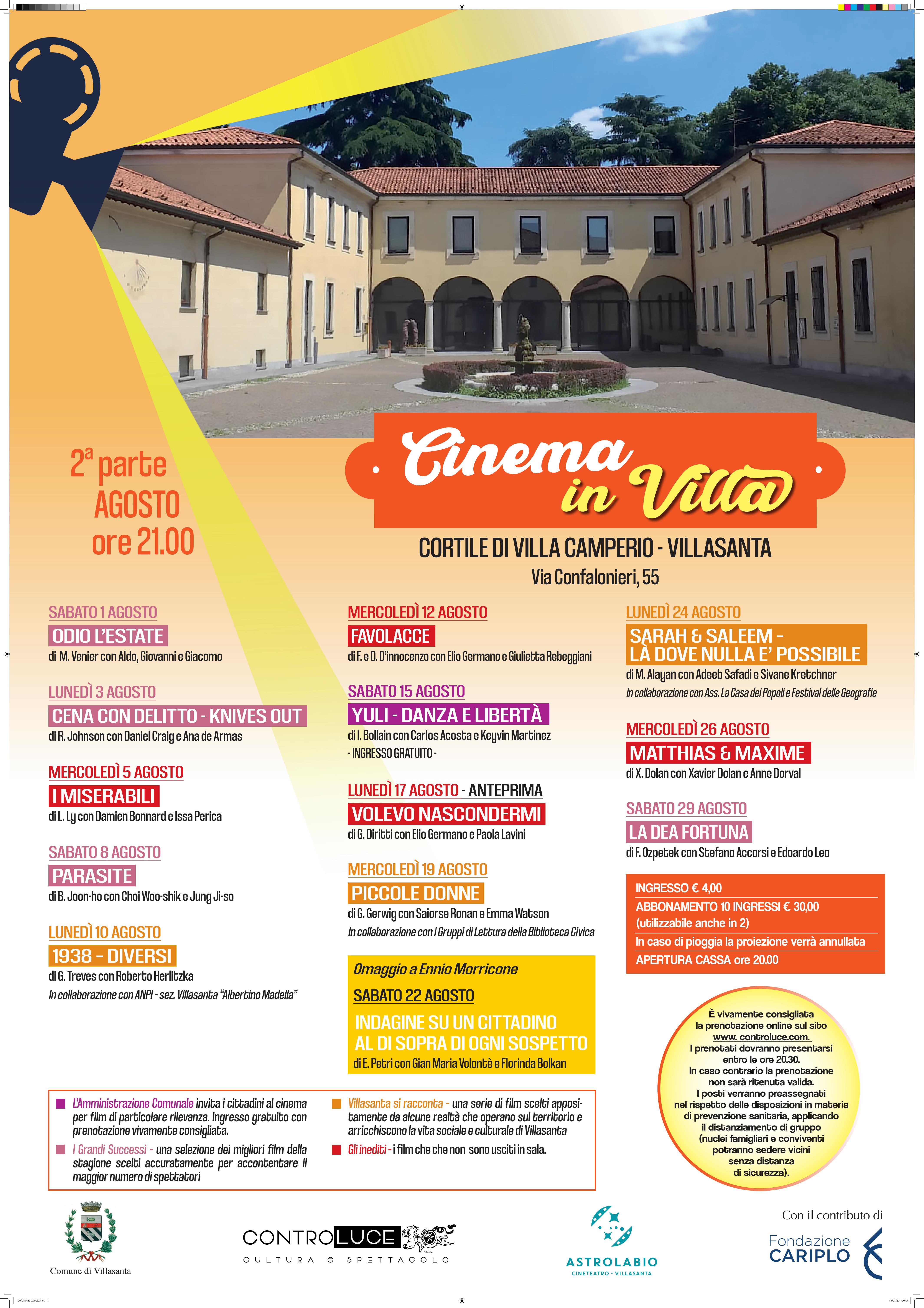 Cinema In Villa Piccole Donne Comune Di Villasanta Mb