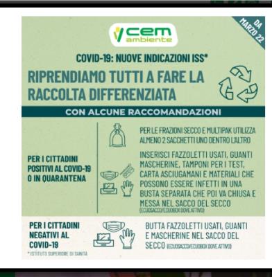 Differenziata in caso di Covid
