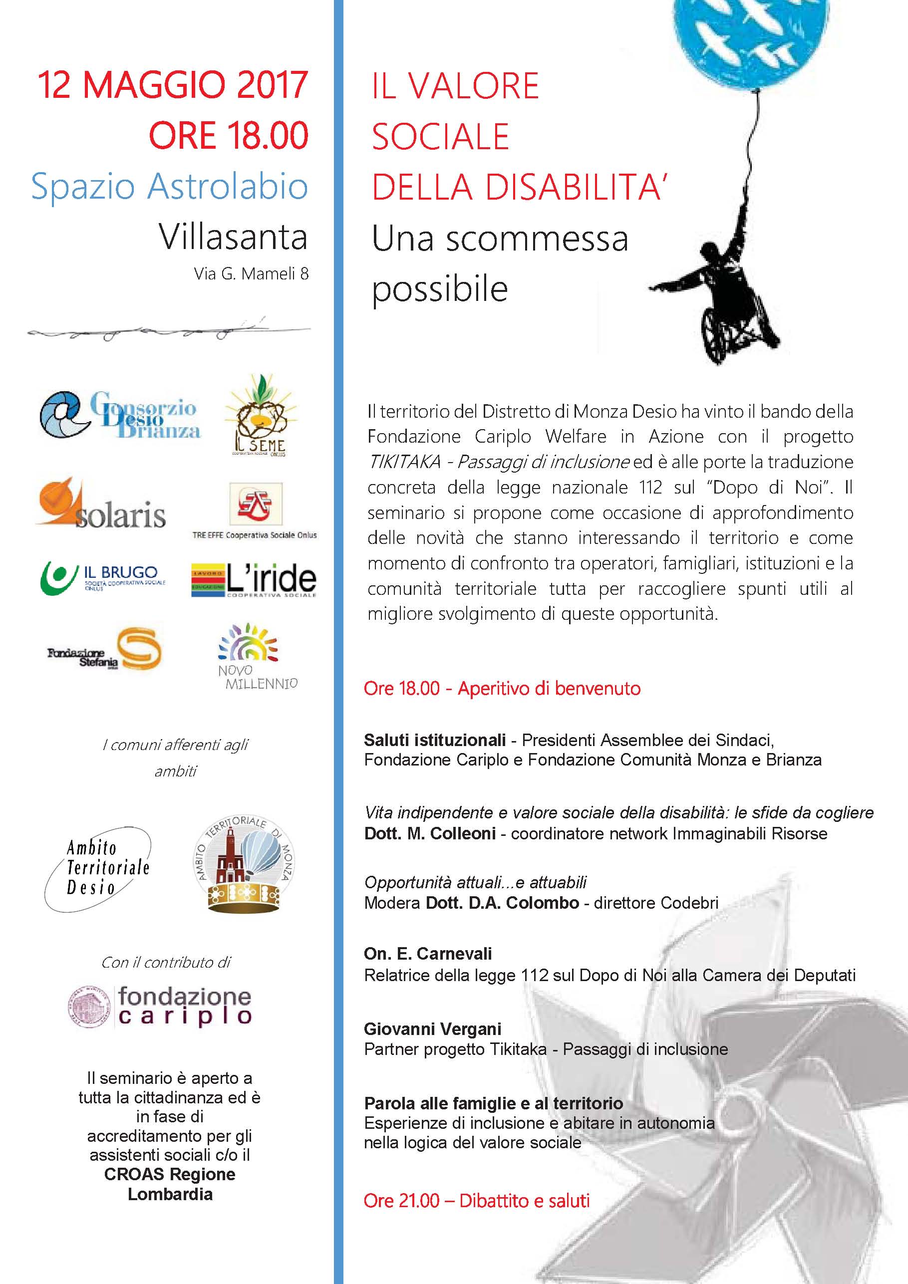 Il valore sociale della disabilità. Una scommessa possibile - seminario