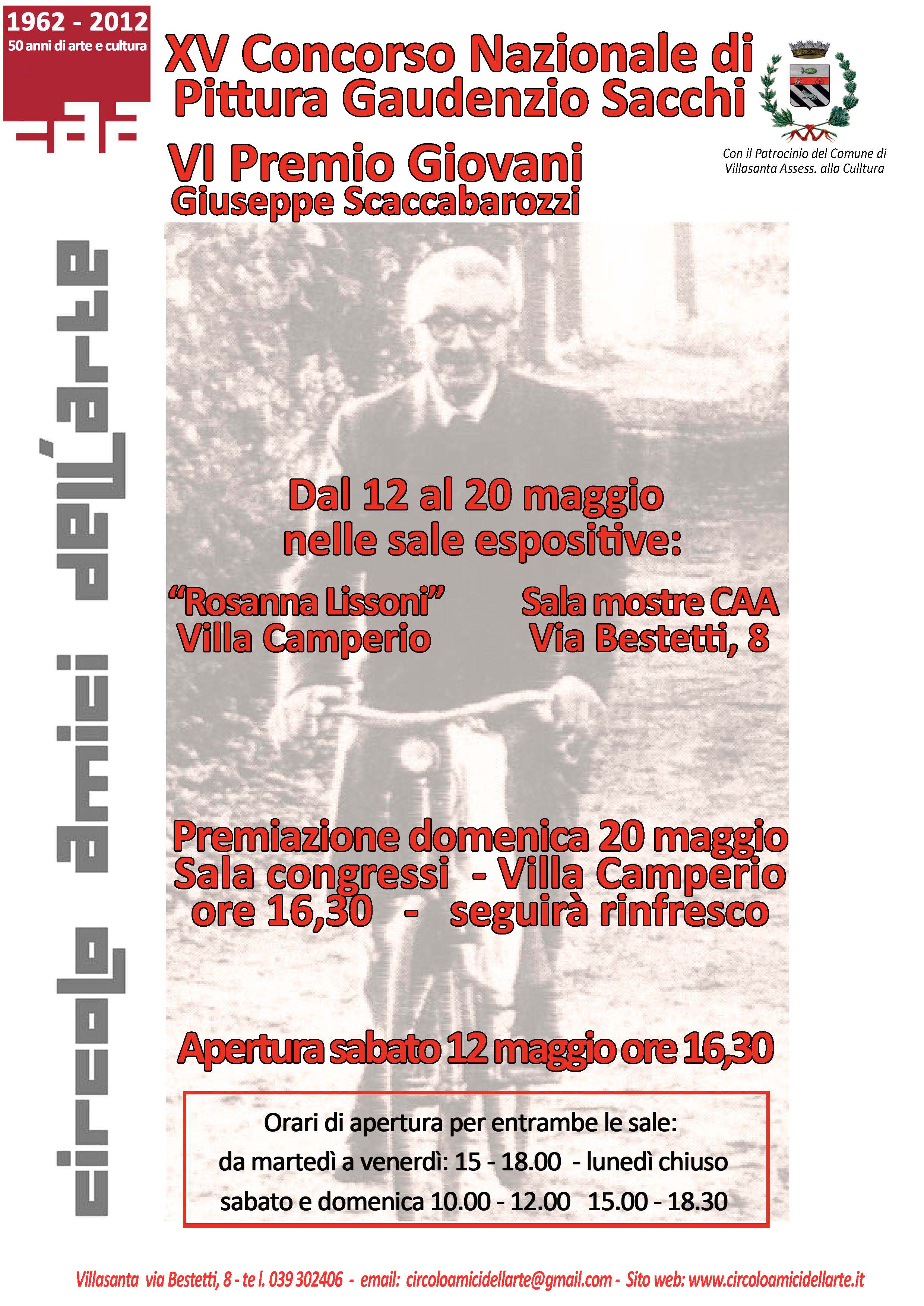 XV Concorso Nazionale di pittura Gaudenzio Sacchi - VI Premio Giovani Giuseppe Scaccabarozzi