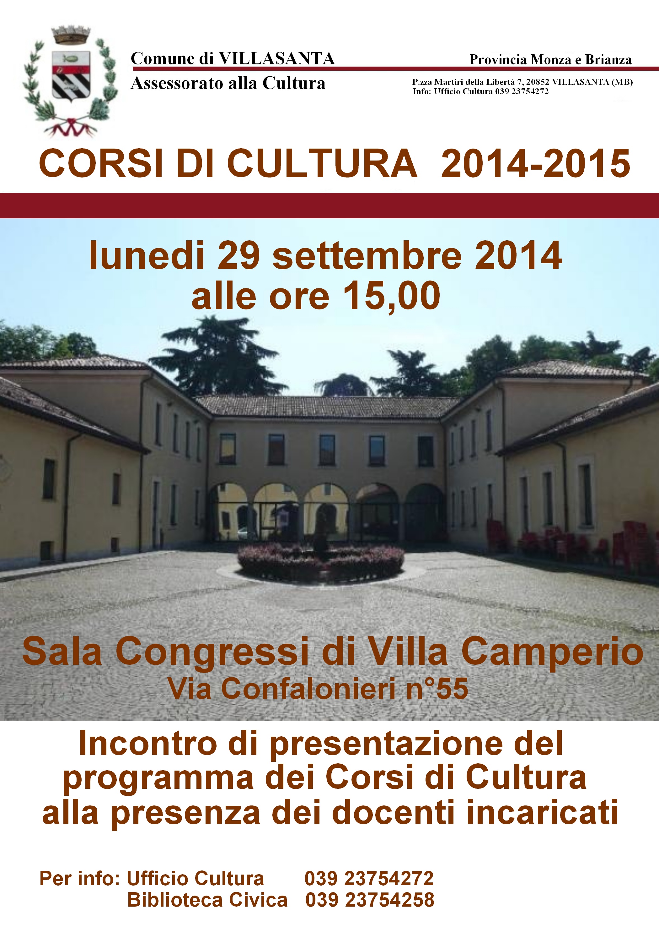 Presentazione corsi di cultura 2014/15